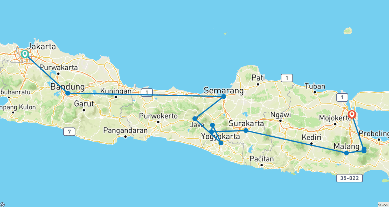 Mapa trasy: Indonezja: Absolutna Jawa