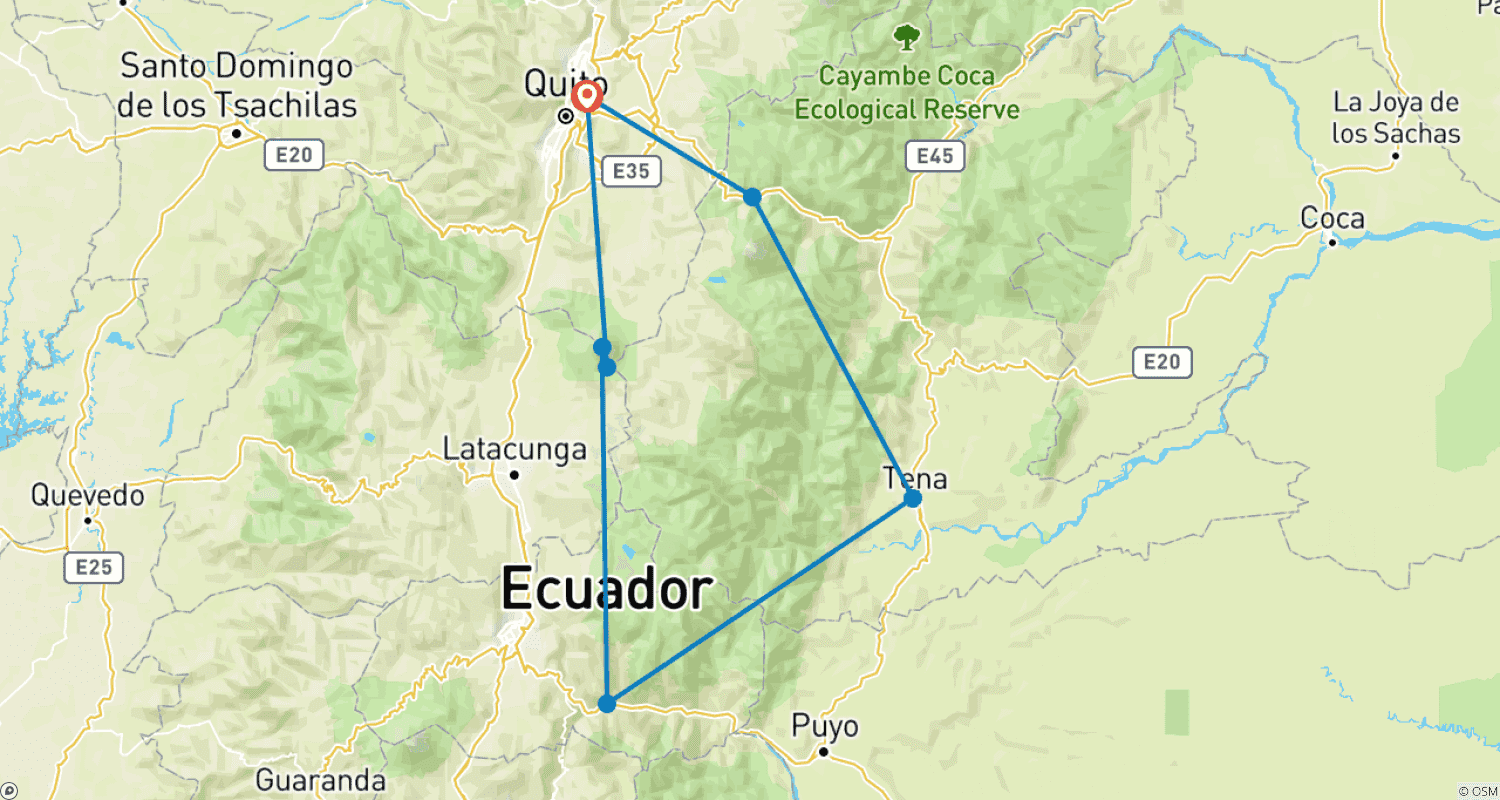 Solo-ish Ecuadorのルートマップ