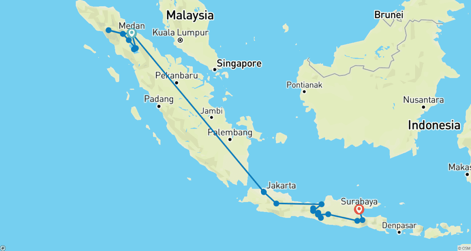 خريطة مسار Best of Java & Sumatra