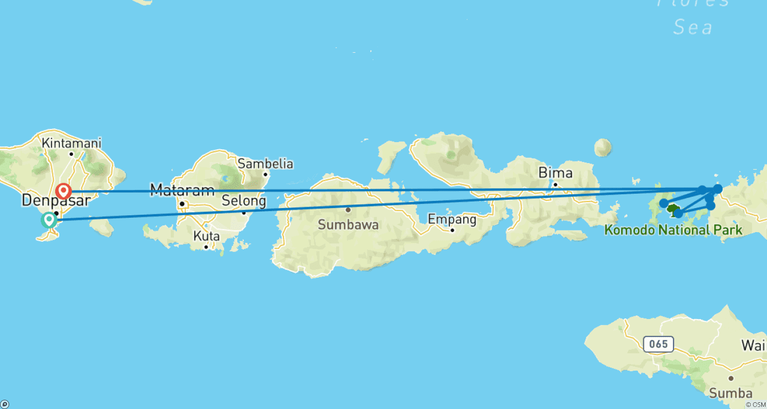 Mapa trasy: Classic Bali & Komodo Island