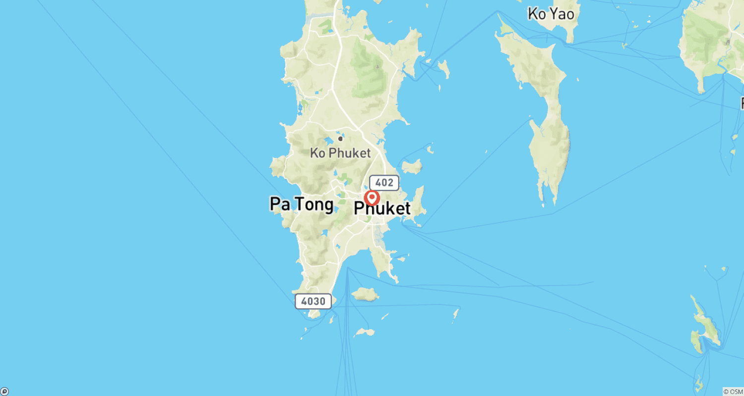 Mapa do percurso de 5 Dias Autoguiado no Grand Supicha City Hotel em Phuket com Transfer de Aeroporto.