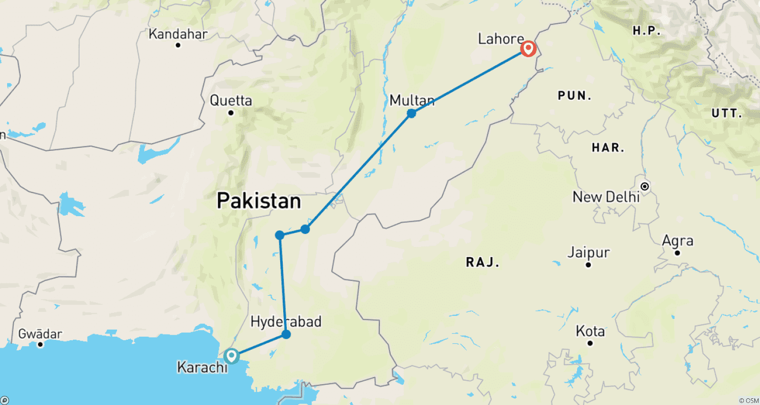 South East Pakistan Expeditionのルートマップ