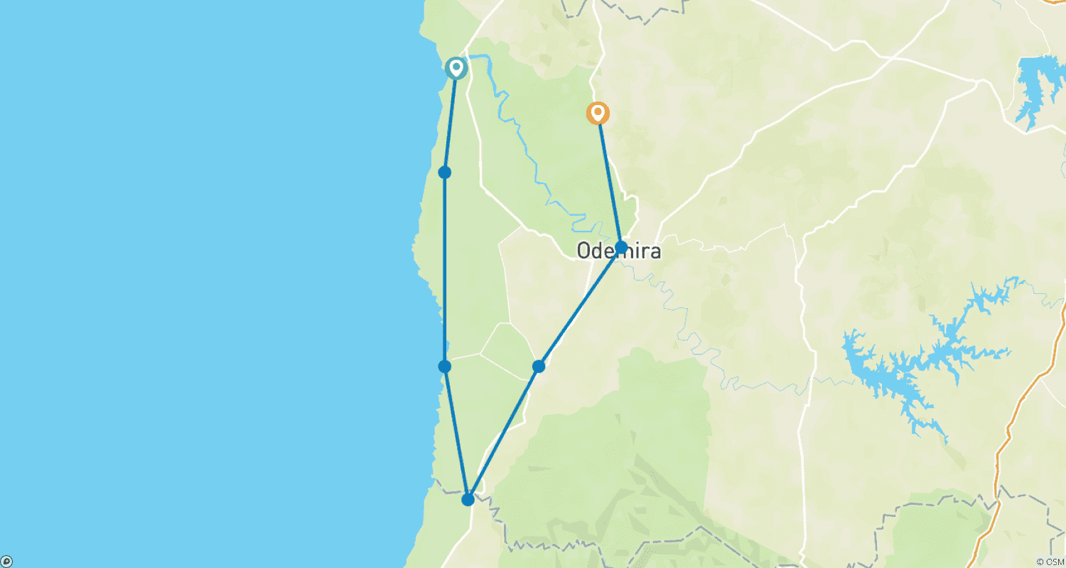 Mapa trasy: Rota Vicentina & Alentejo