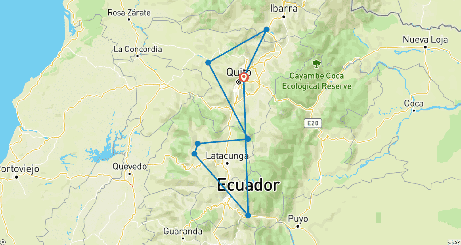 خريطة مسار An Andean Adventure: From the Highlands to the Cloudforest