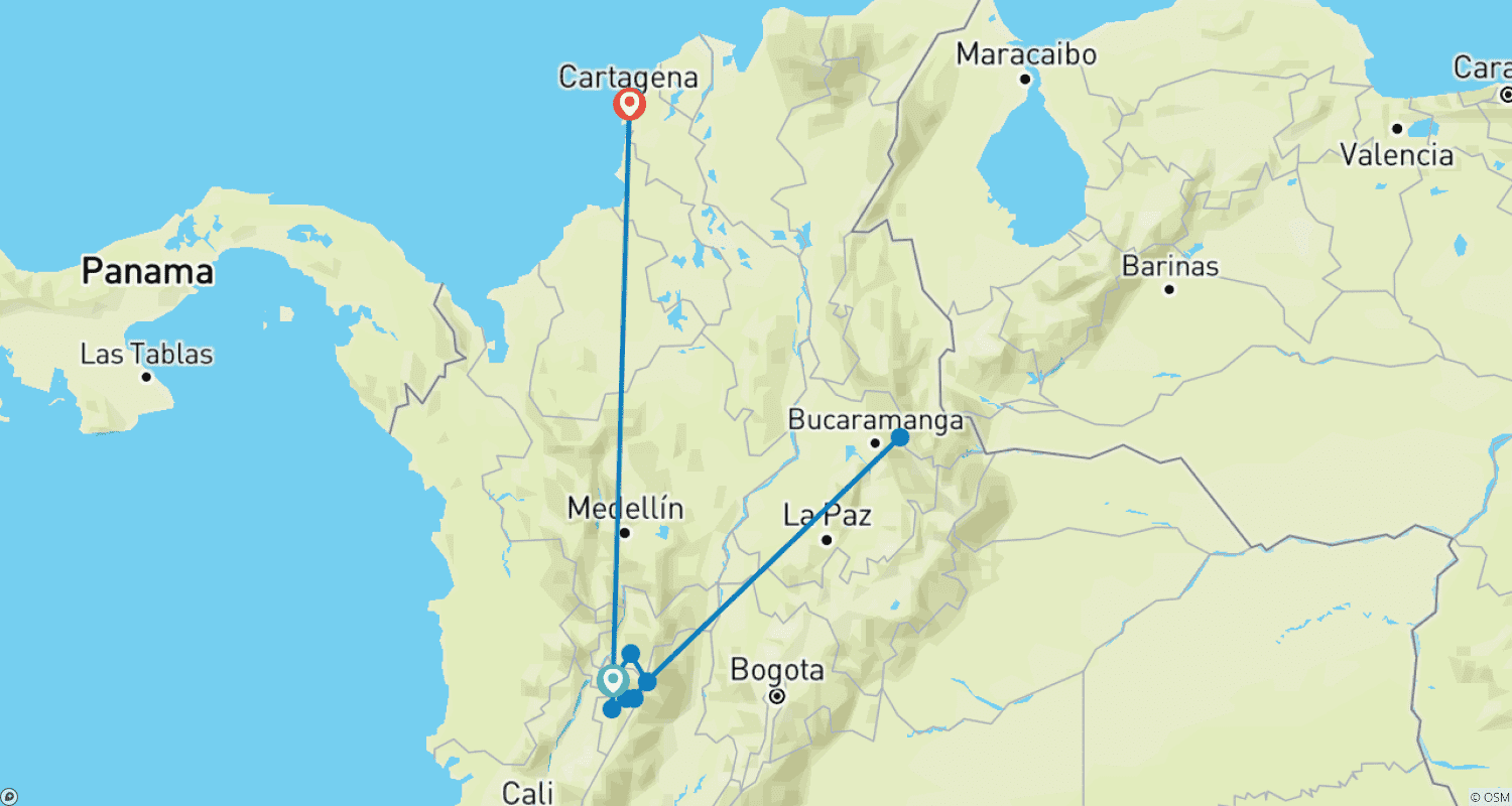 خريطة مسار Colombia ~ The Land of Magical Realism ~ Guided Trek (All Inclusive)