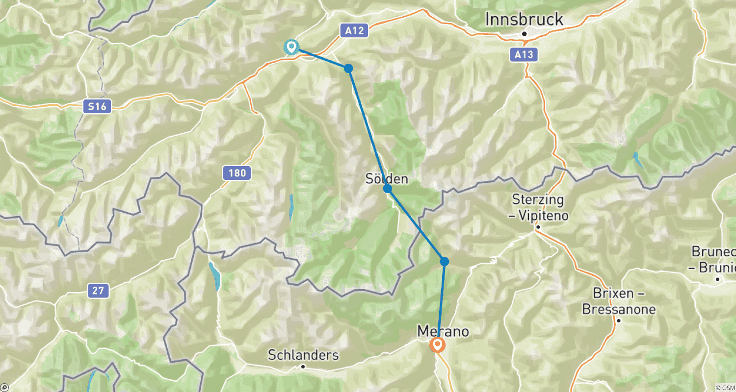 Mapa trasy: E5: Mini-Transalp for families