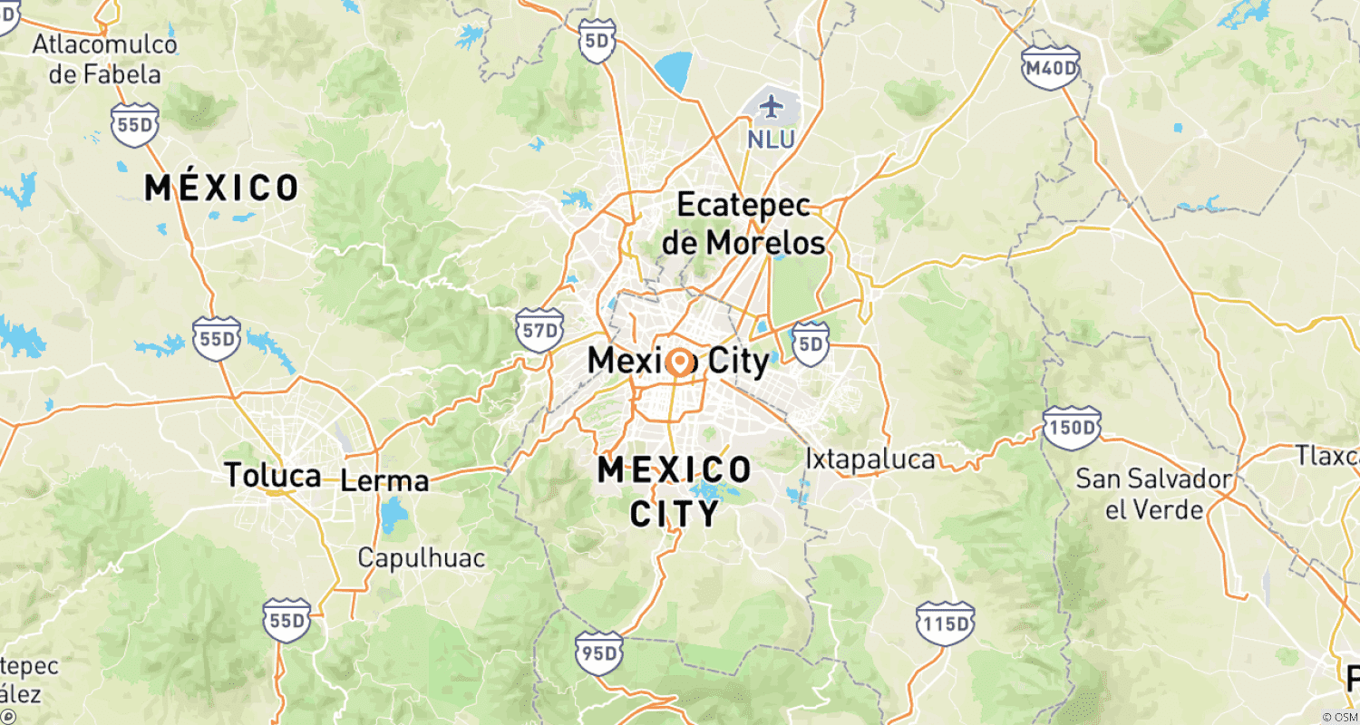 Mapa do percurso de Welcome to Mexico City 3D/2N