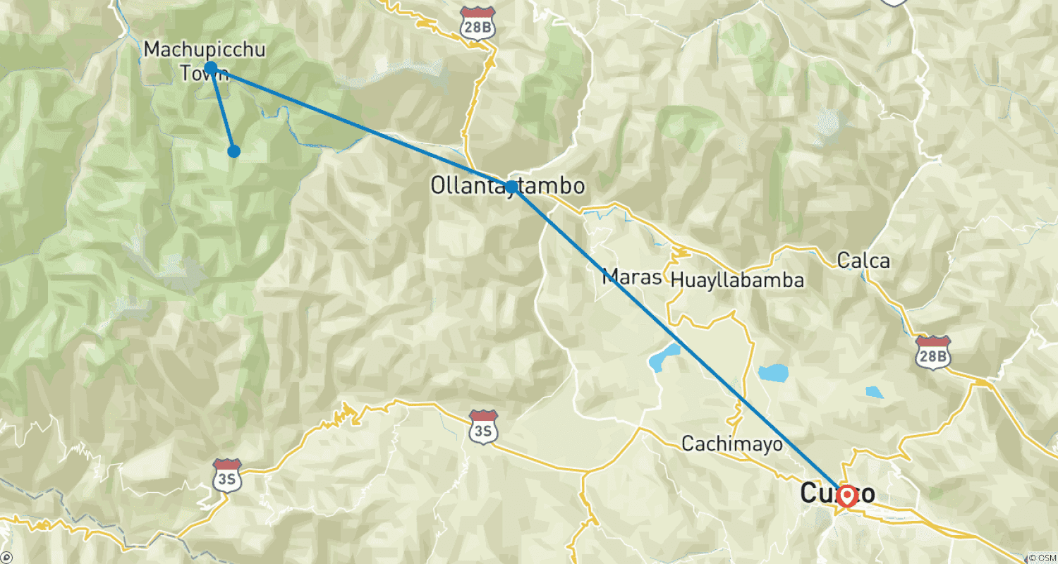 خريطة مسار Machu Picchu Tour 2 Days Last Minute Reservation Made Easy