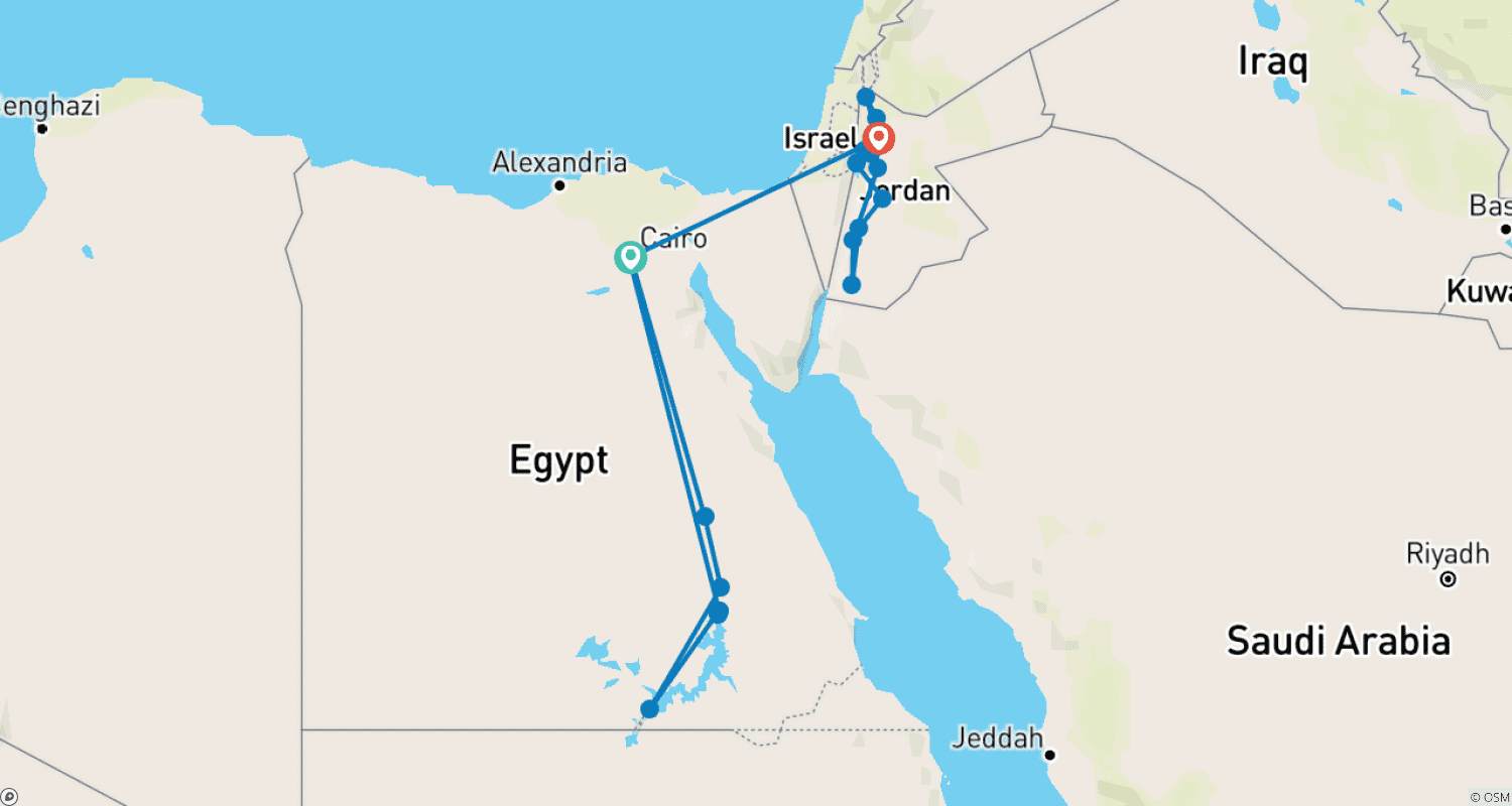 خريطة مسار Budget Felucca Explorer & Totally Jordan - 14 days