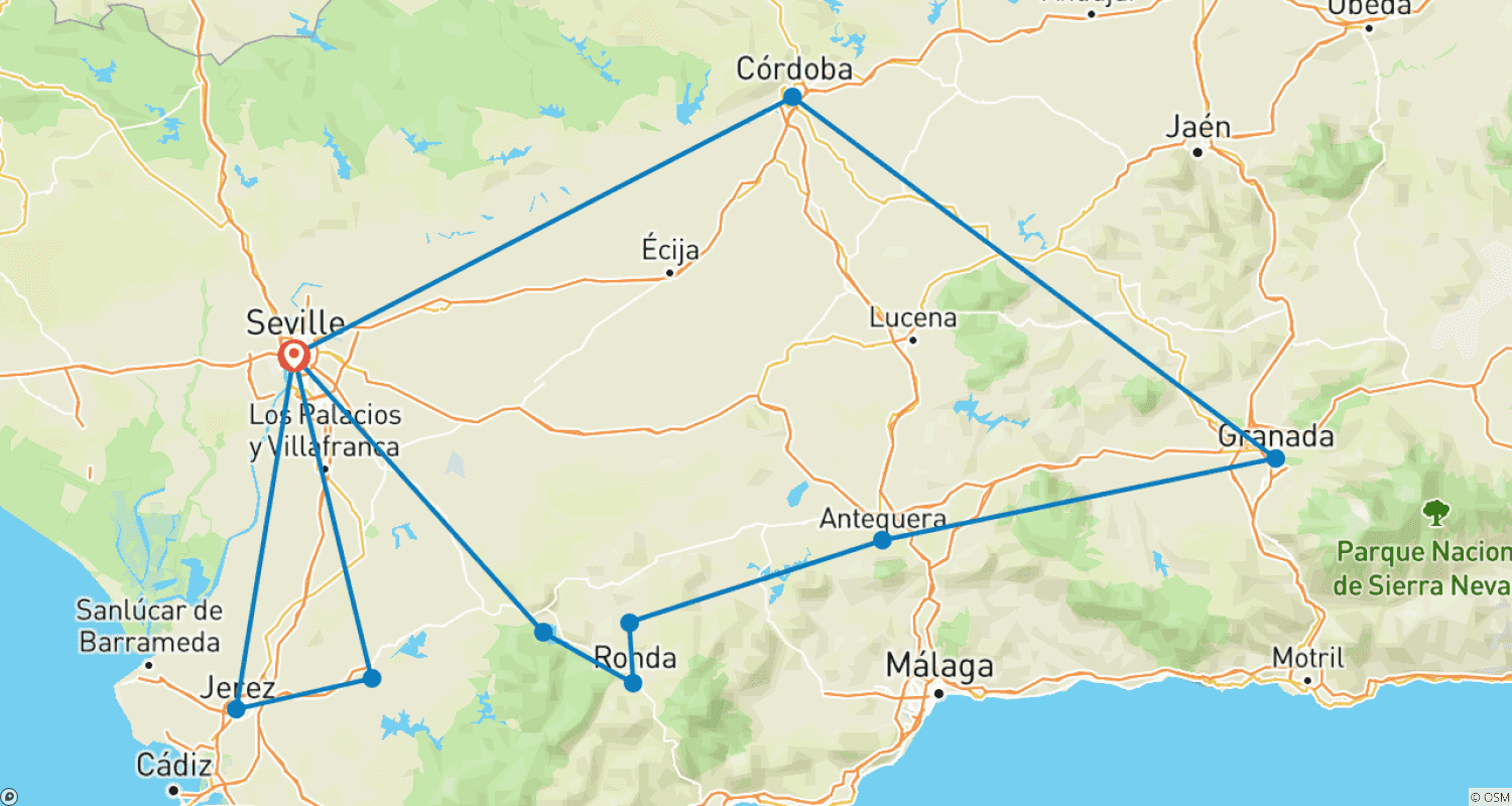 Mapa do percurso de Best of Andalucia