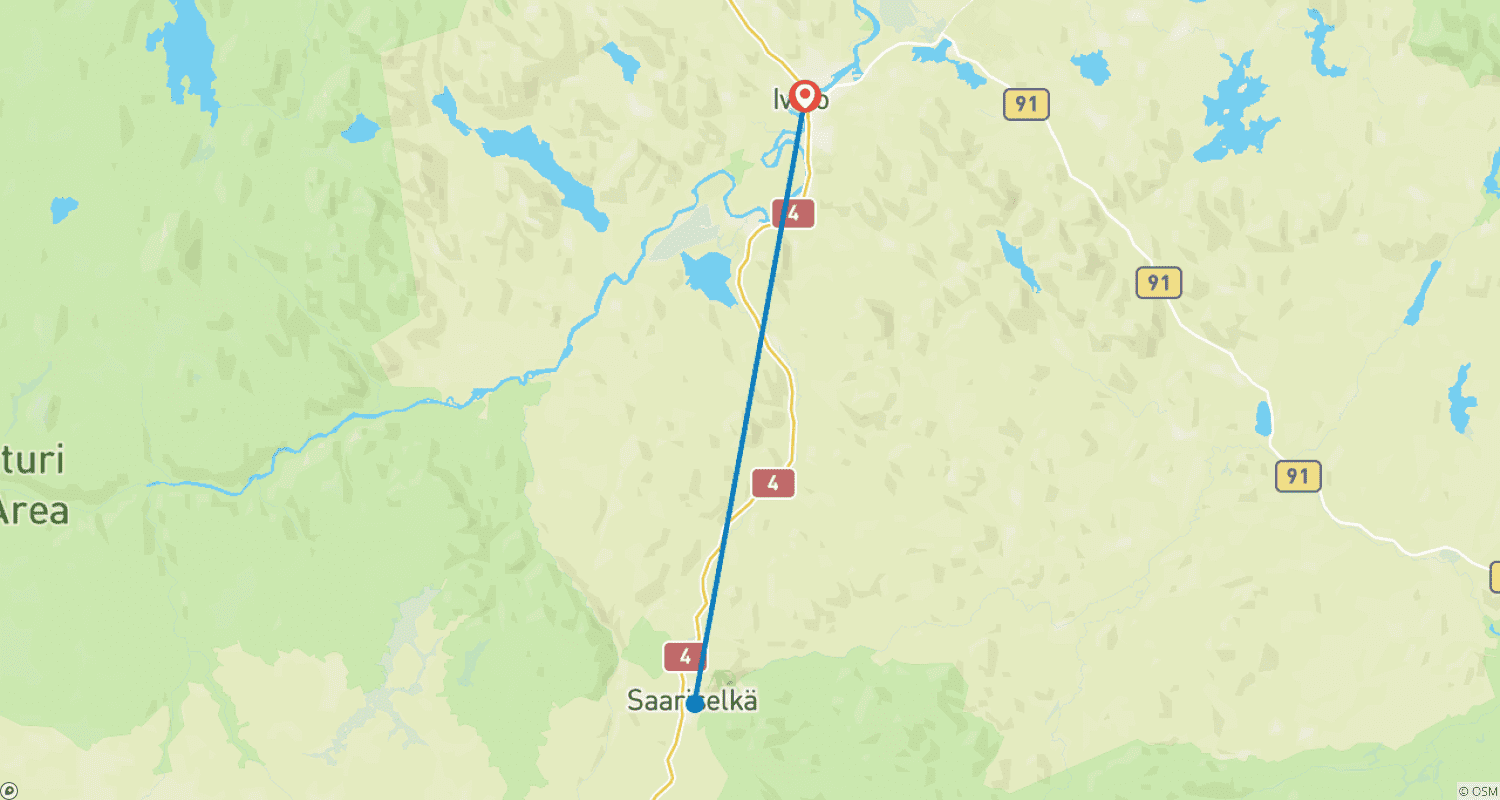 Mapa trasy: Jewels of Finnish Lapland - 5 days