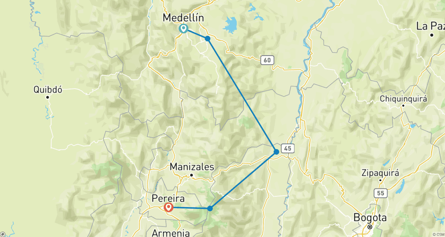 Mapa do percurso de Ruta del Encanto