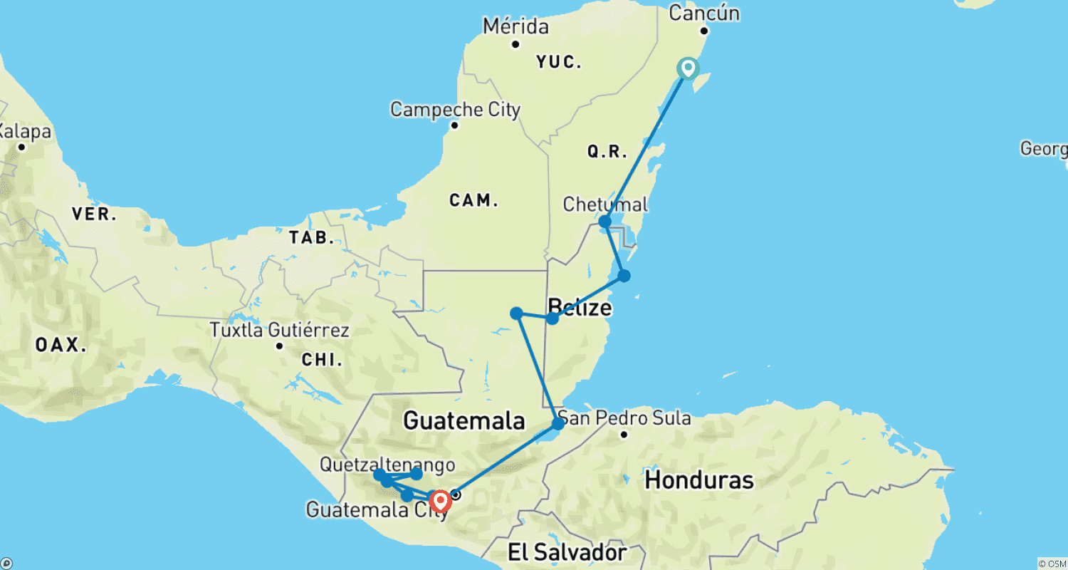 Mapa trasy: Maya Adventure