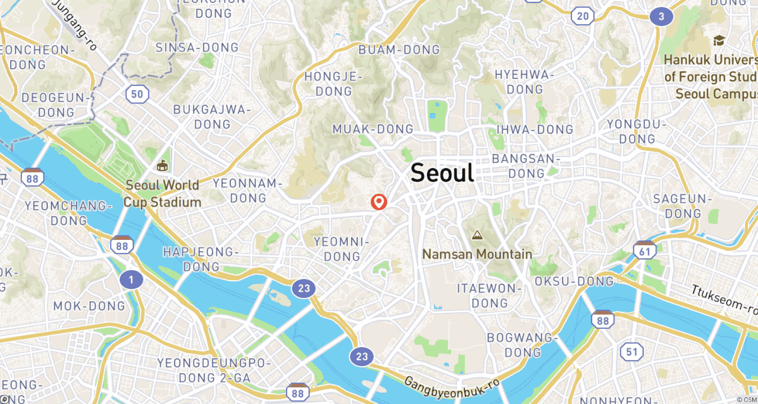 4日間韓国ツアー:ソウルとDMZのルートマップ