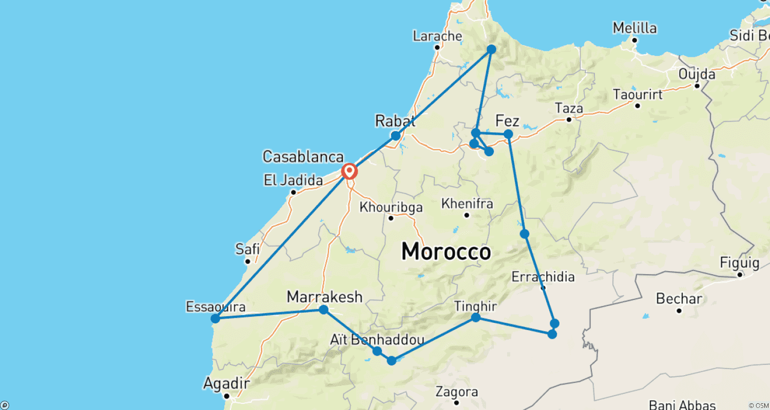 خريطة مسار Classic Morocco