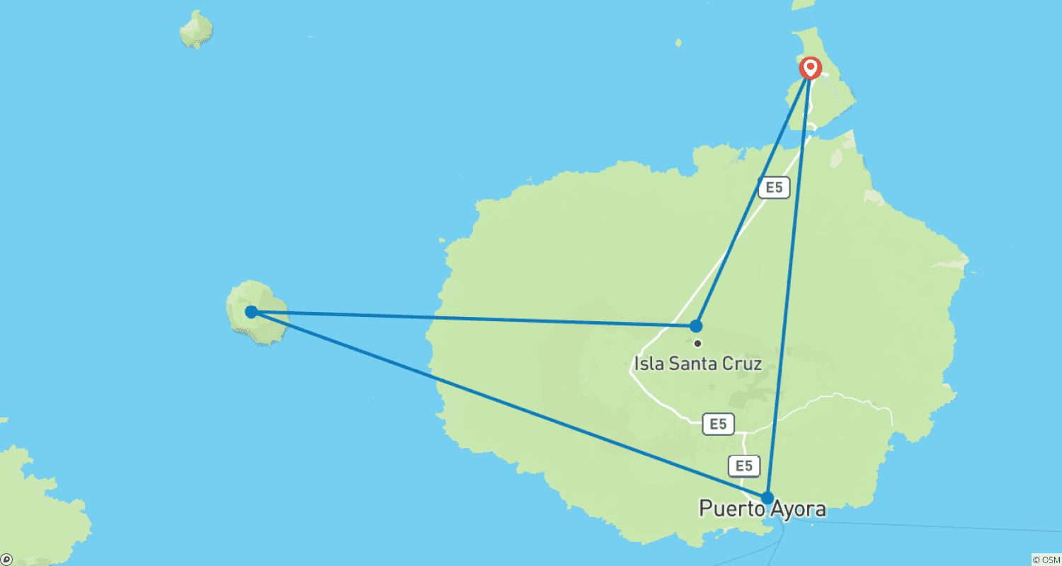 Mapa do percurso de 5-Day Galapagos Trip on a Budget