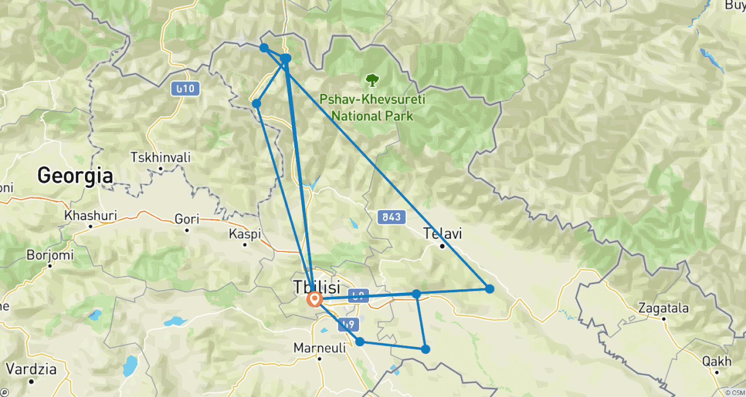 Mapa trasy: Georgian summer 4x4 pack 2in1