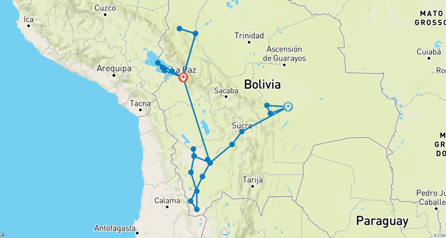 Mapa trasy: BOLIWIA TOTALNA