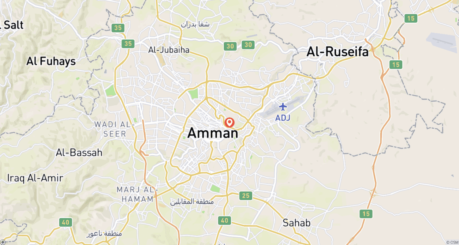 Mapa trasy: Prywatna wycieczka Amman: Petra, obóz Wadi Rum i Morze Martwe – 2 dni przygody