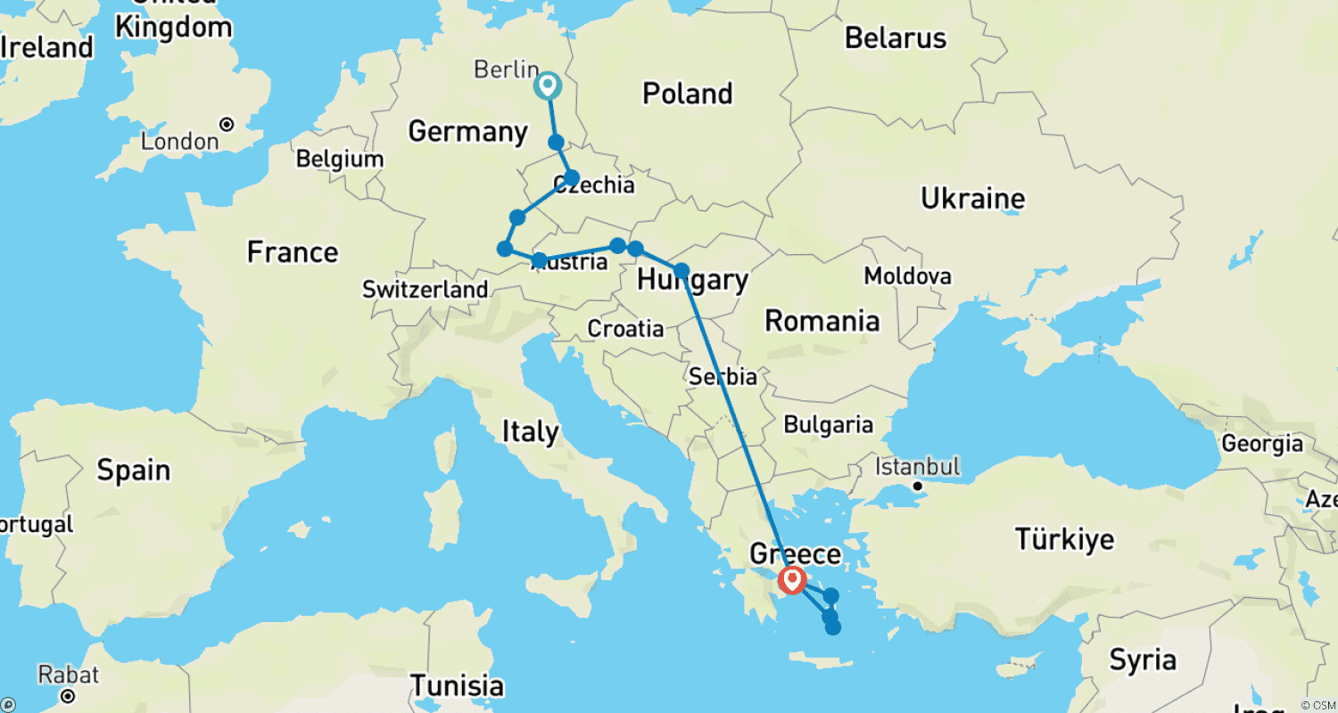 خريطة مسار Best of Central Europe and Greece