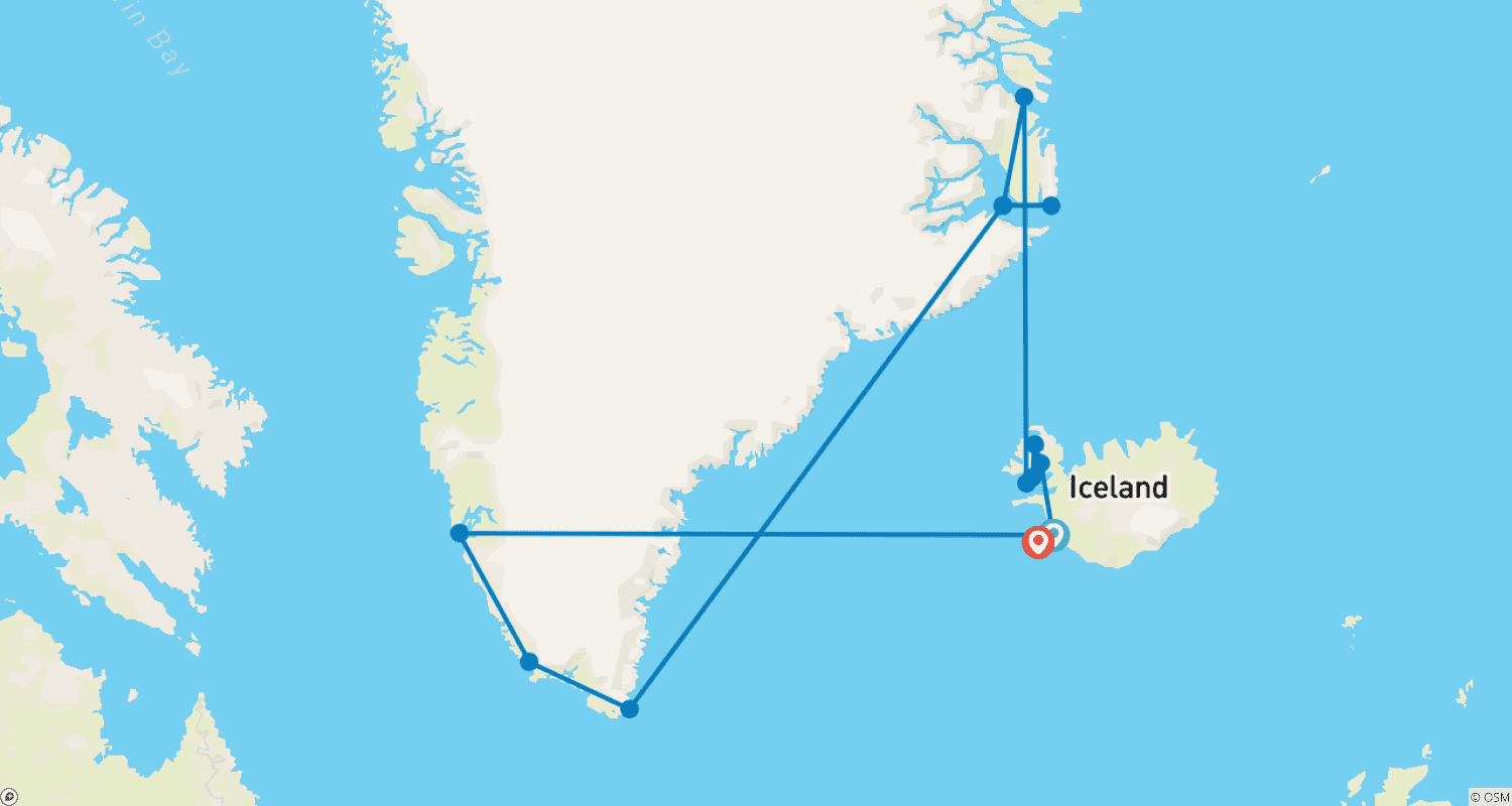 Mapa trasy: Iceland to Greenland: Total Solar Eclipse in Depth (Ocean Explorer)