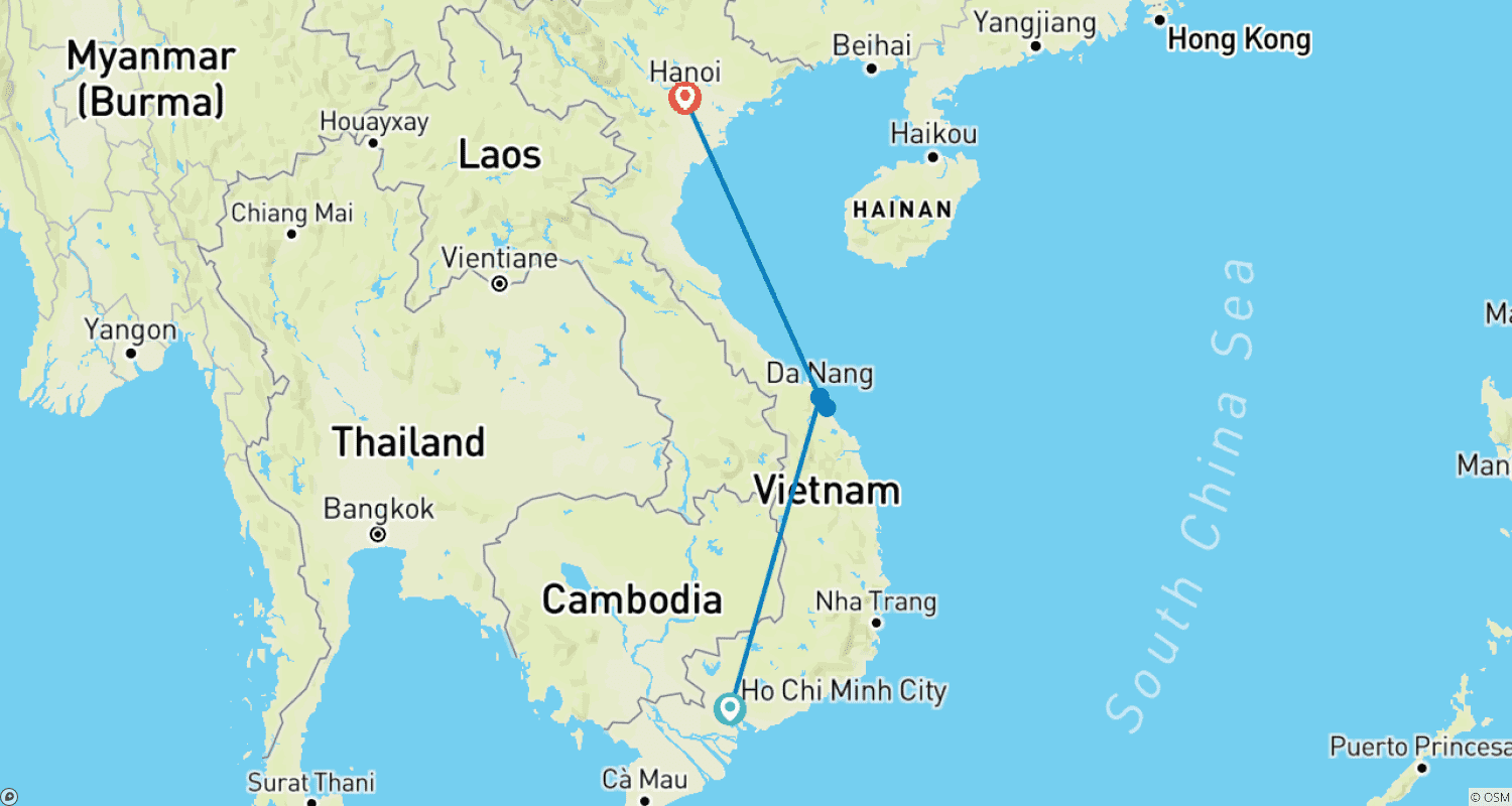 خريطة مسار Vietnam Golf Getaway: 10 Days of Premier Fairways & Cultural Wonders