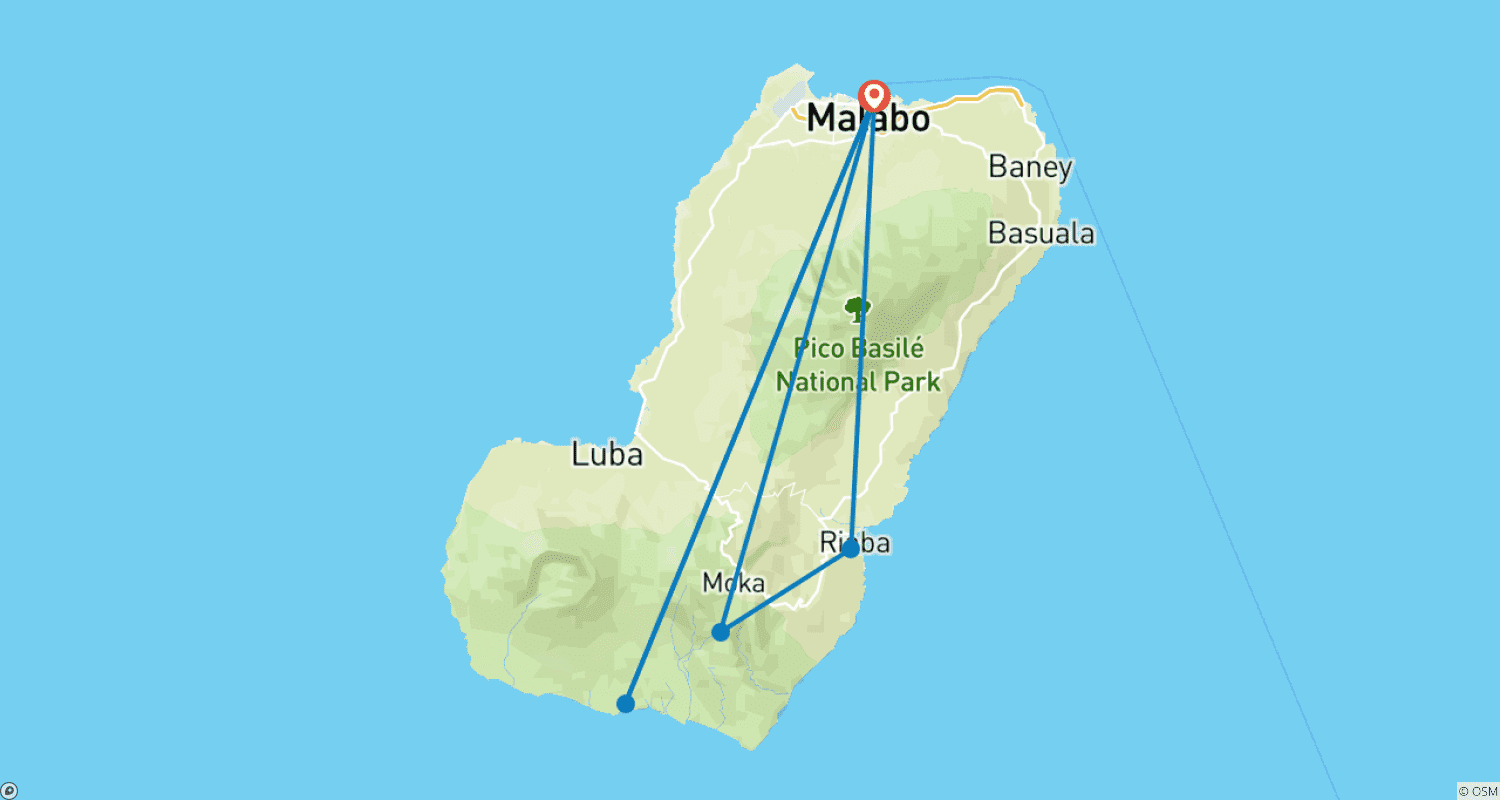 Mapa trasy: Rozszerzenie do Gwinei Równikowej: Kulturowe i Przyrodnicze Zanurzenie na Wyspie Bioko
