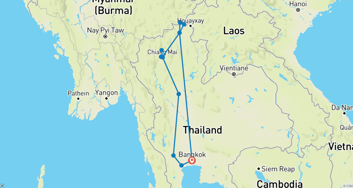 Mapa trasy: Enchanting Thailand