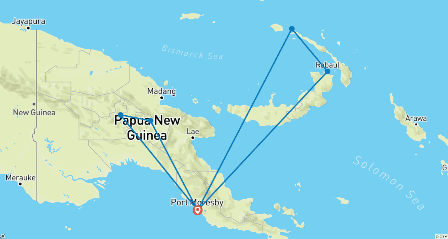 PNG Small Group Adventure – Highlands & Islands Tourのルートマップ