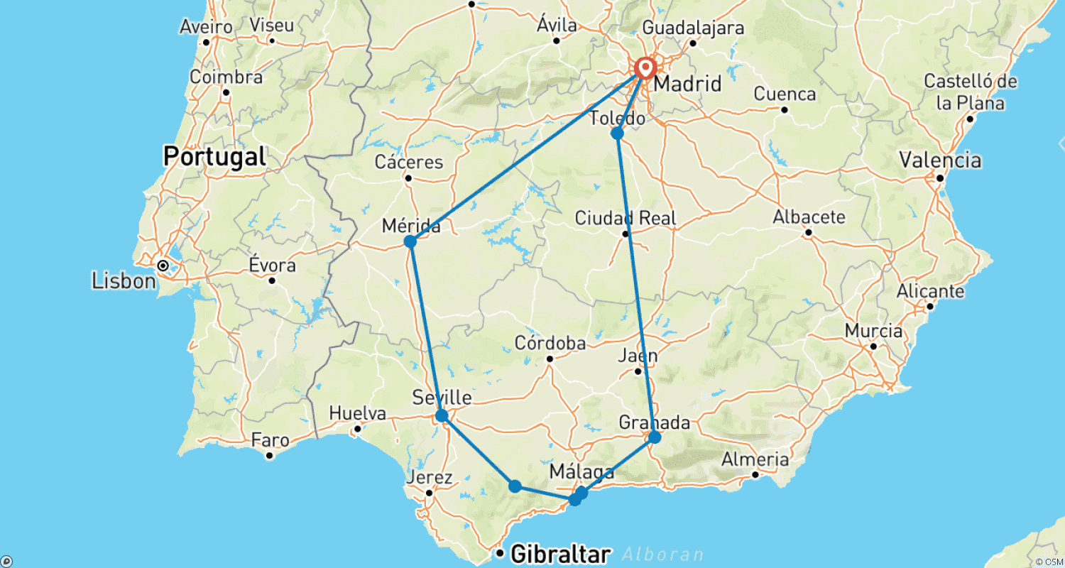 Mapa trasy: Wypad do Andaluzji - 5 dni