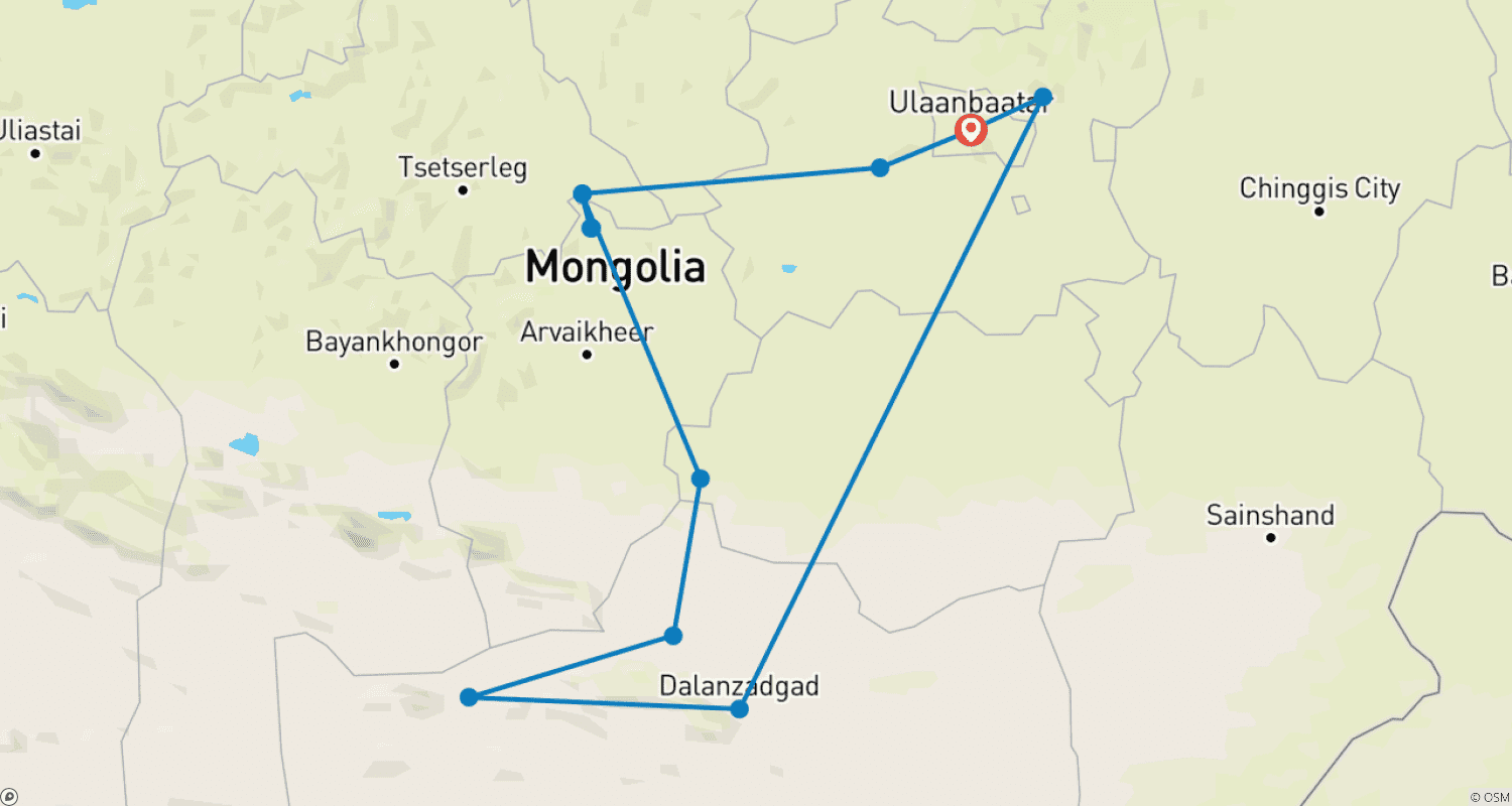Mapa trasy: Najlepsze z Mongolii