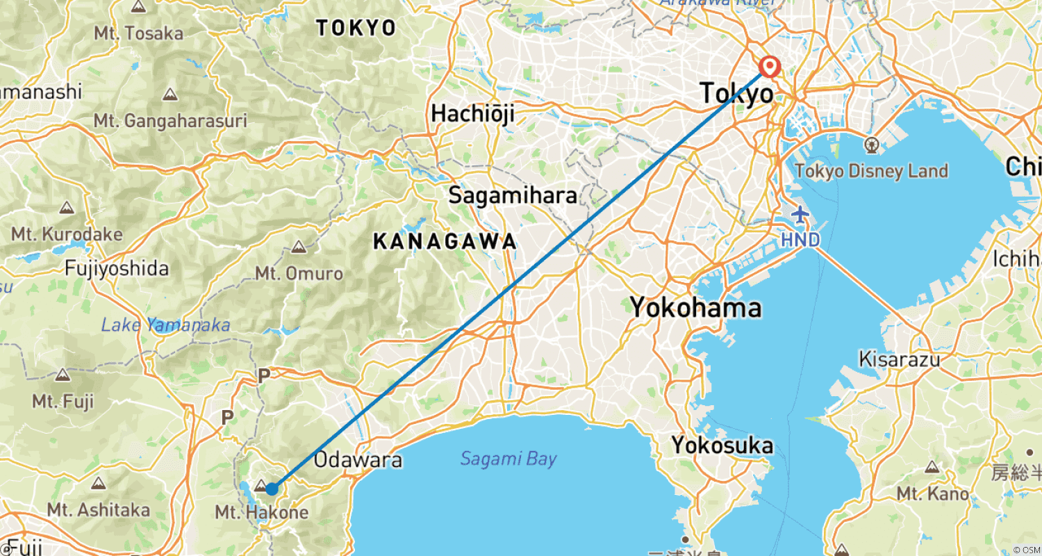 2-day relaxing visit in Hakone: Nature and Art Retreatのルートマップ