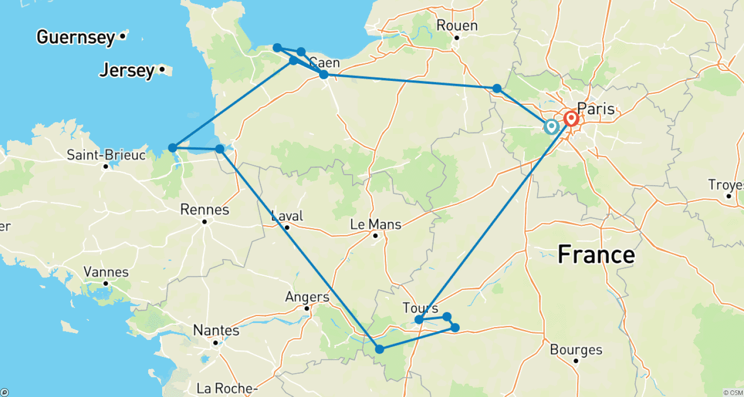 France Magnifique  (Versailles to Paris) (2026)のルートマップ