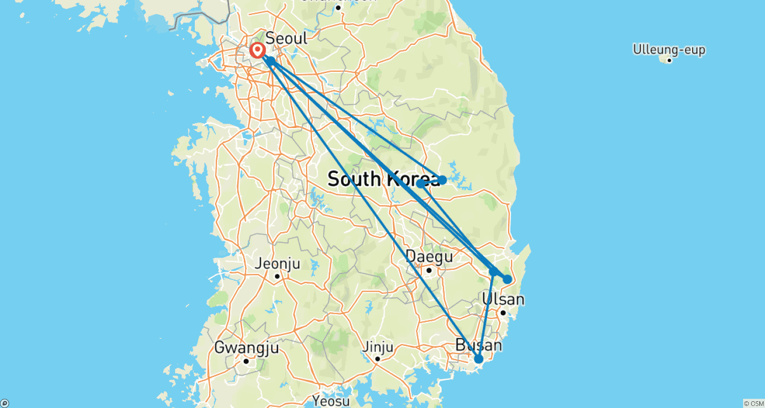 خريطة مسار Best of South Korea