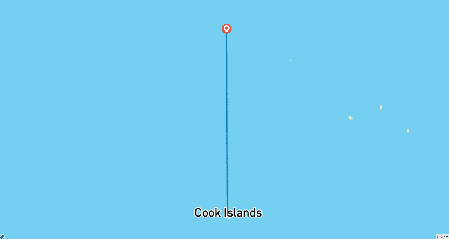 Mapa do percurso de Escapada nas Ilhas Cook: Itinerário de Férias no Paraíso Tropical de 7 Dias