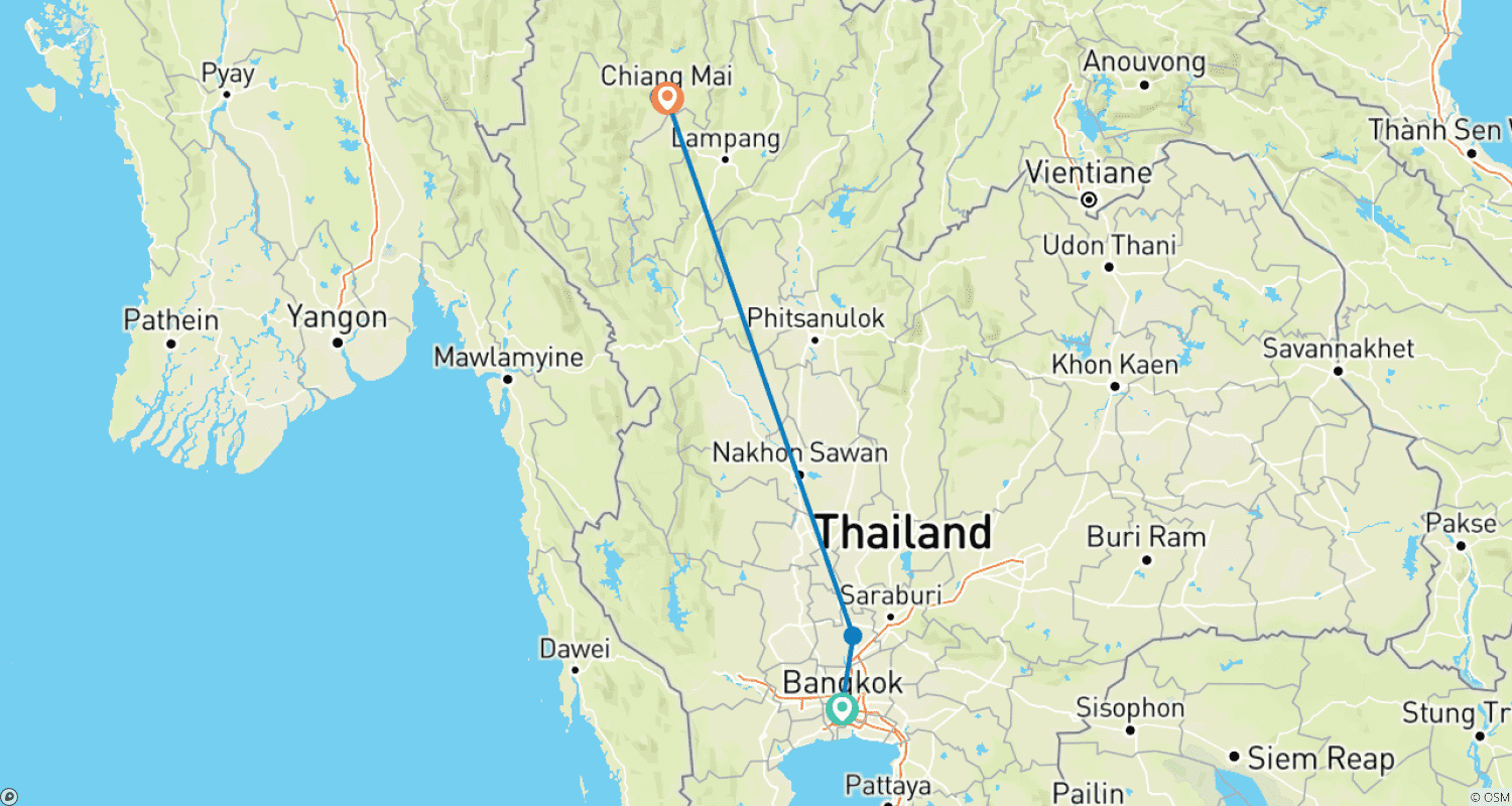Mapa do percurso de Journeys Of Trekking To Hilltribes Village Of Northern Thailand (9 Days / 8 Nights)
