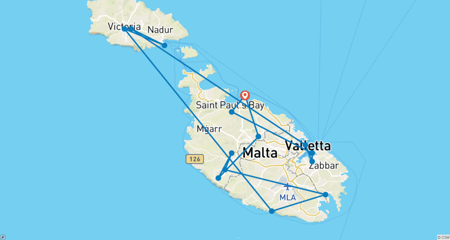 Mapa trasy: Discover Malta & Gozo