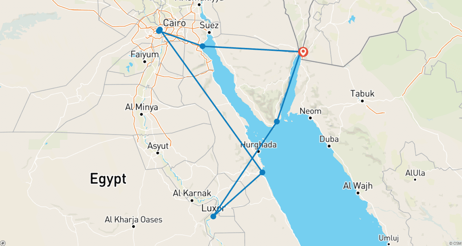 خريطة مسار Ancient Wonders of Israel, Egypt & Jordan
