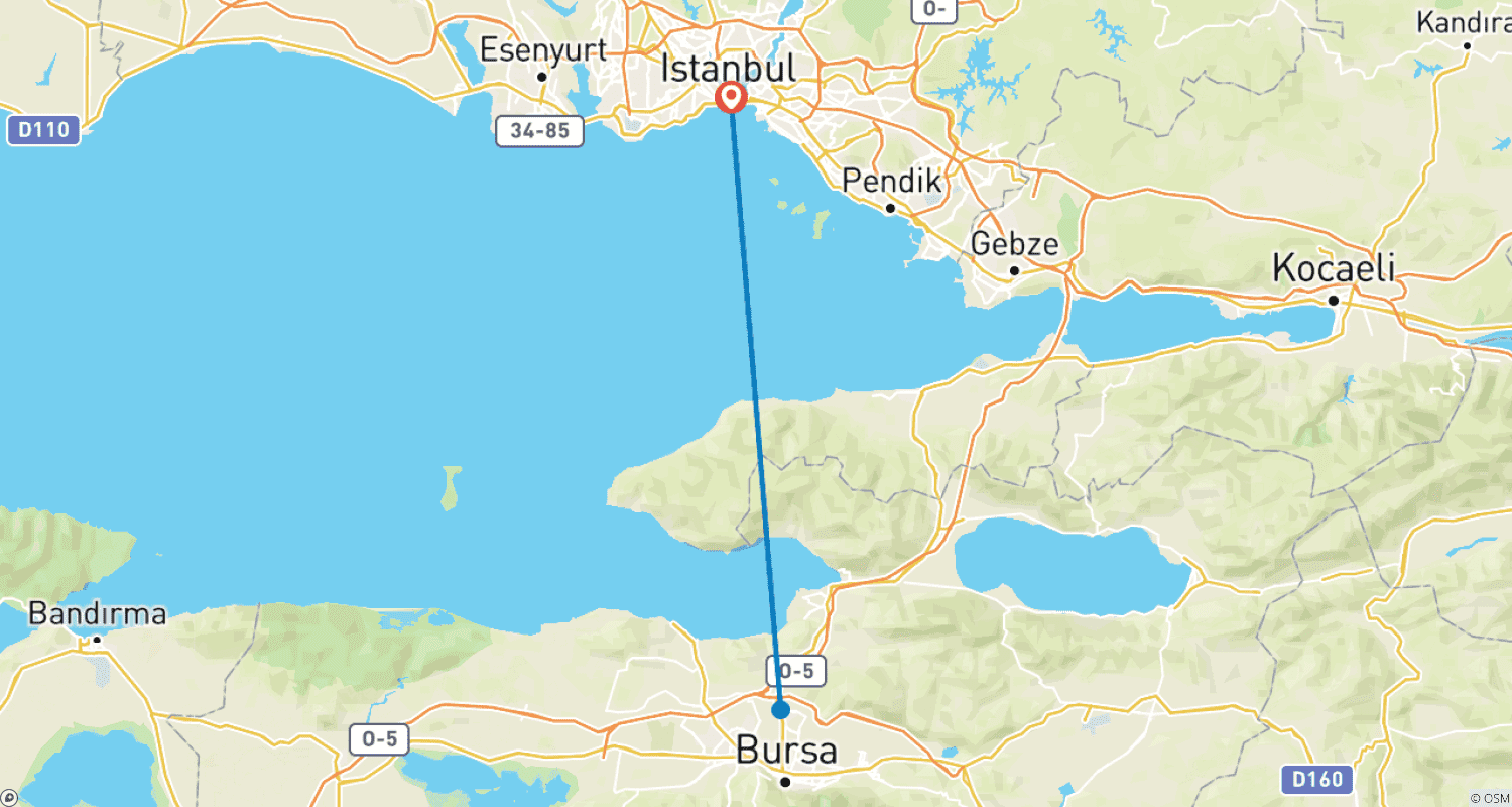 5 Day Istanbul Muslim Tourのルートマップ