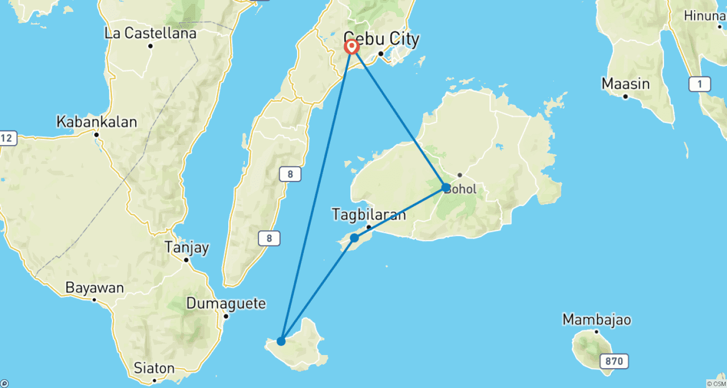 Mapa trasy: Essential Philippines