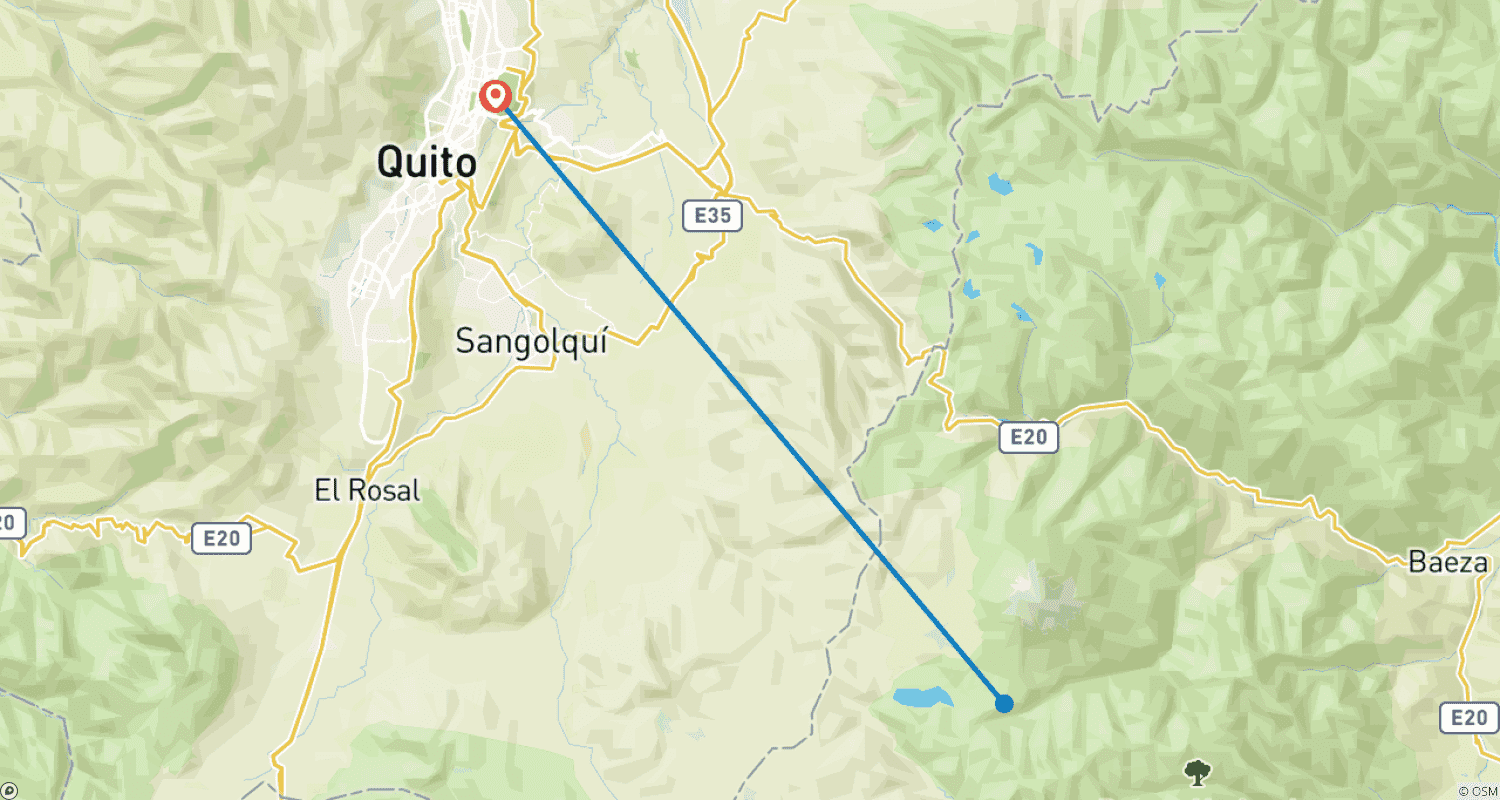 خريطة مسار Quito to Antisana: Andean Highlands Private Tour