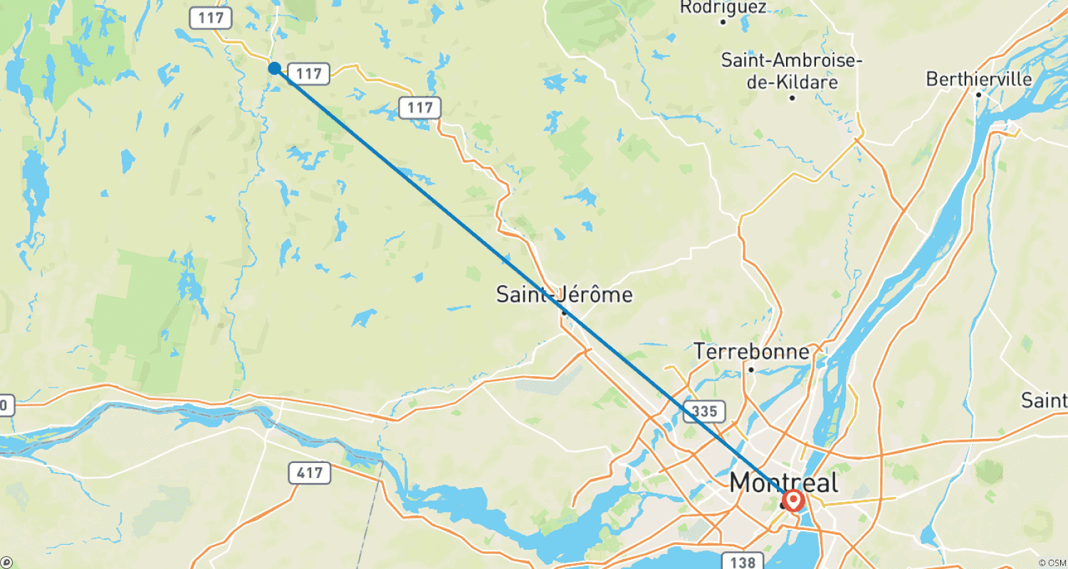 Mapa trasy: Quebec Winter Wonderland