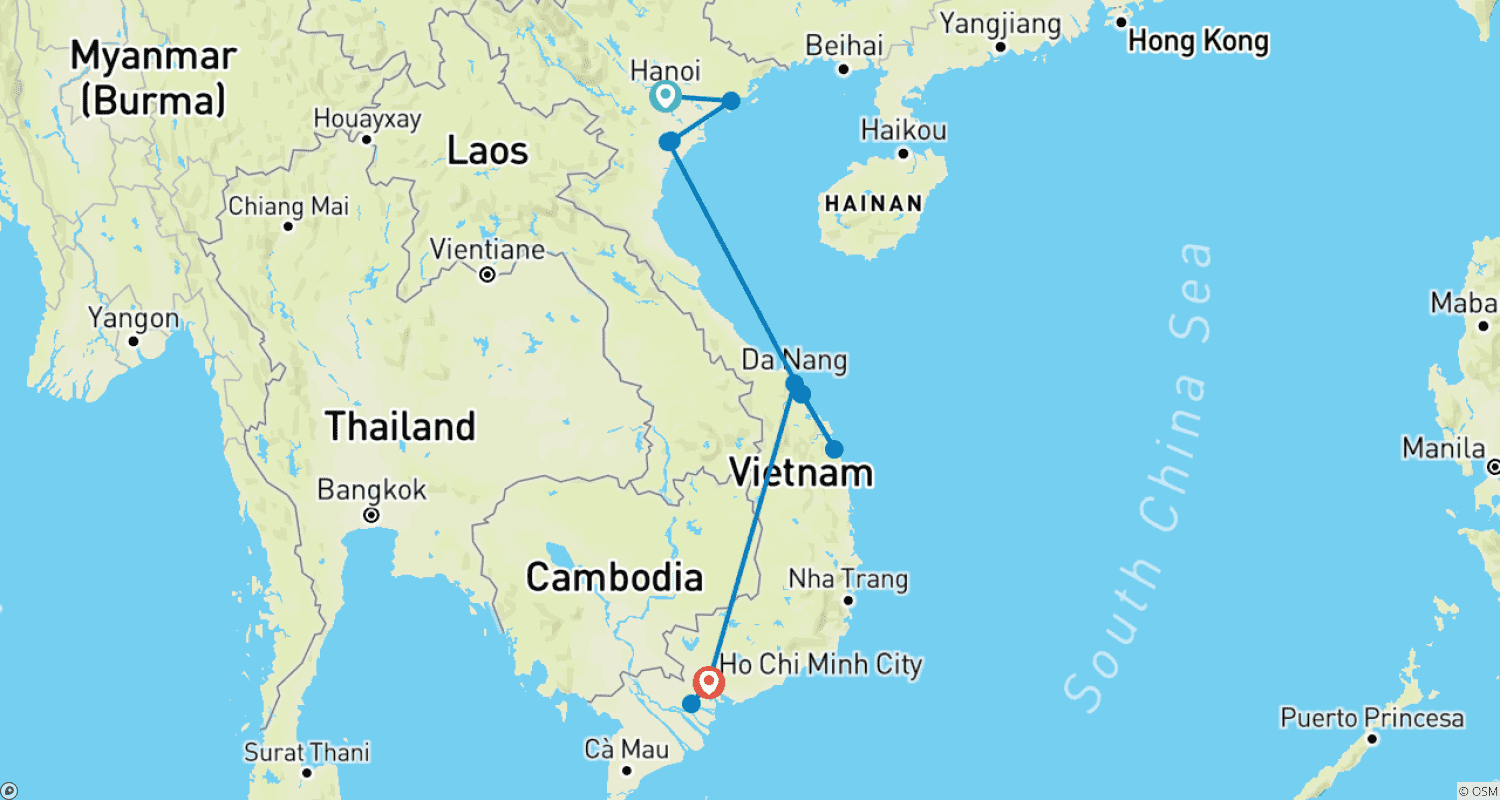 خريطة مسار Vietnam Food Odyssey: 12-Day Culinary Discovery