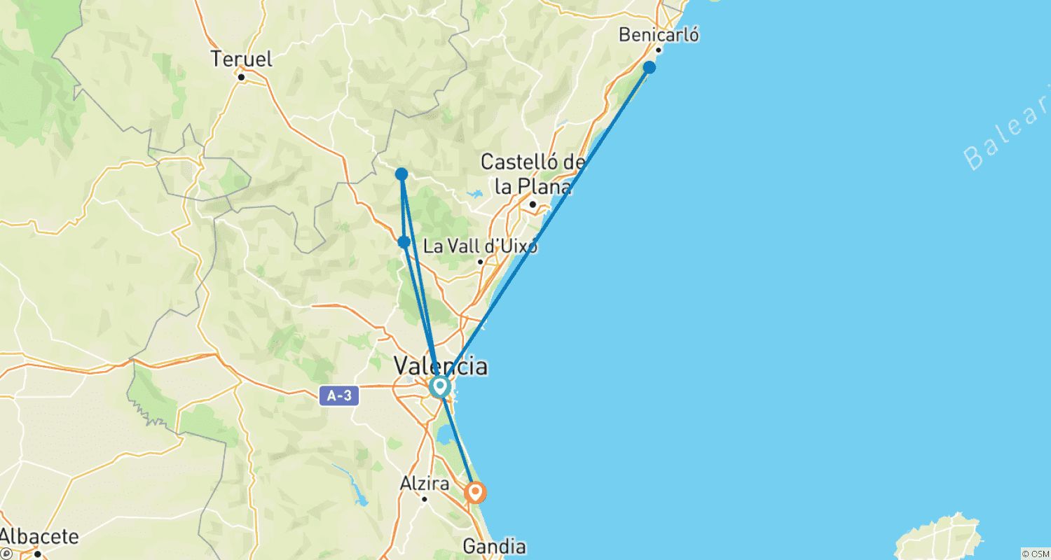 Mapa do percurso de 5 Days in Valencia: Hot Springs, Waterfalls, and Game of Thrones Adventures