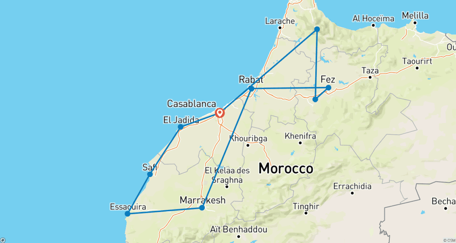 خريطة مسار أفضل ما في المغرب في 11 يومًا – جولة خاصة مع خبراء محليين