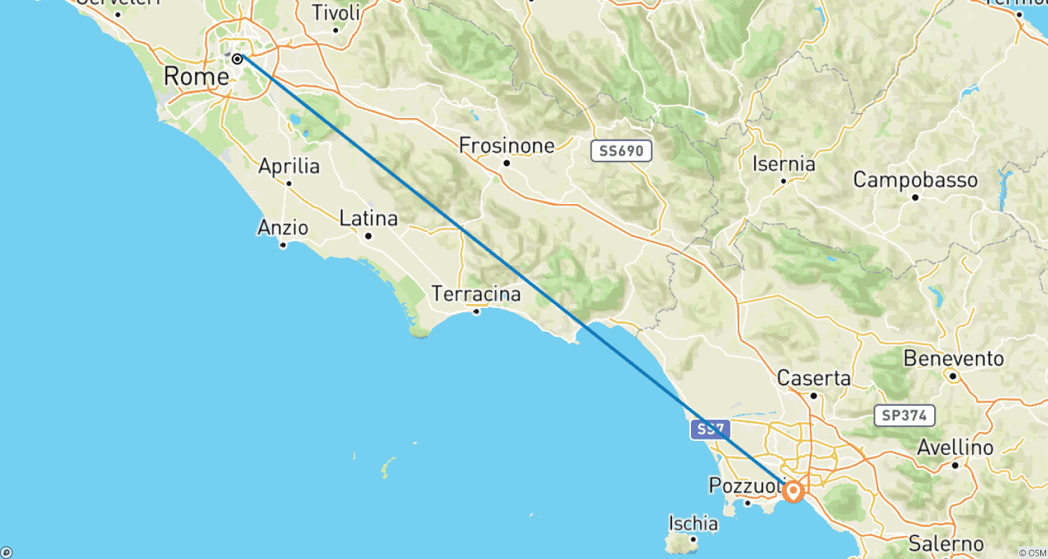Mapa do percurso de 5 Days Rome and Naples: Fast Track Italy