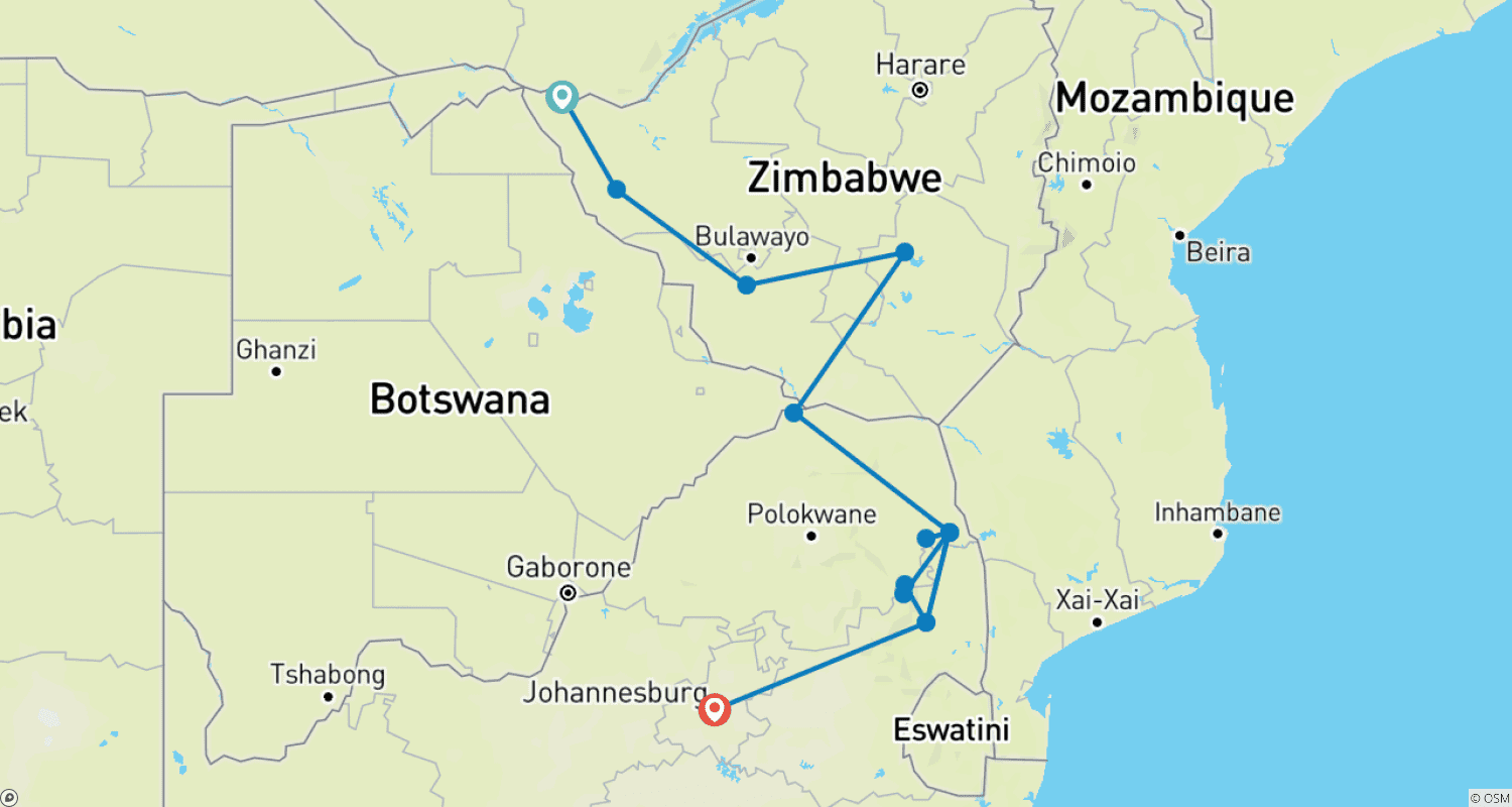 Mapa trasy: Wildlife & Waterfalls - 2026