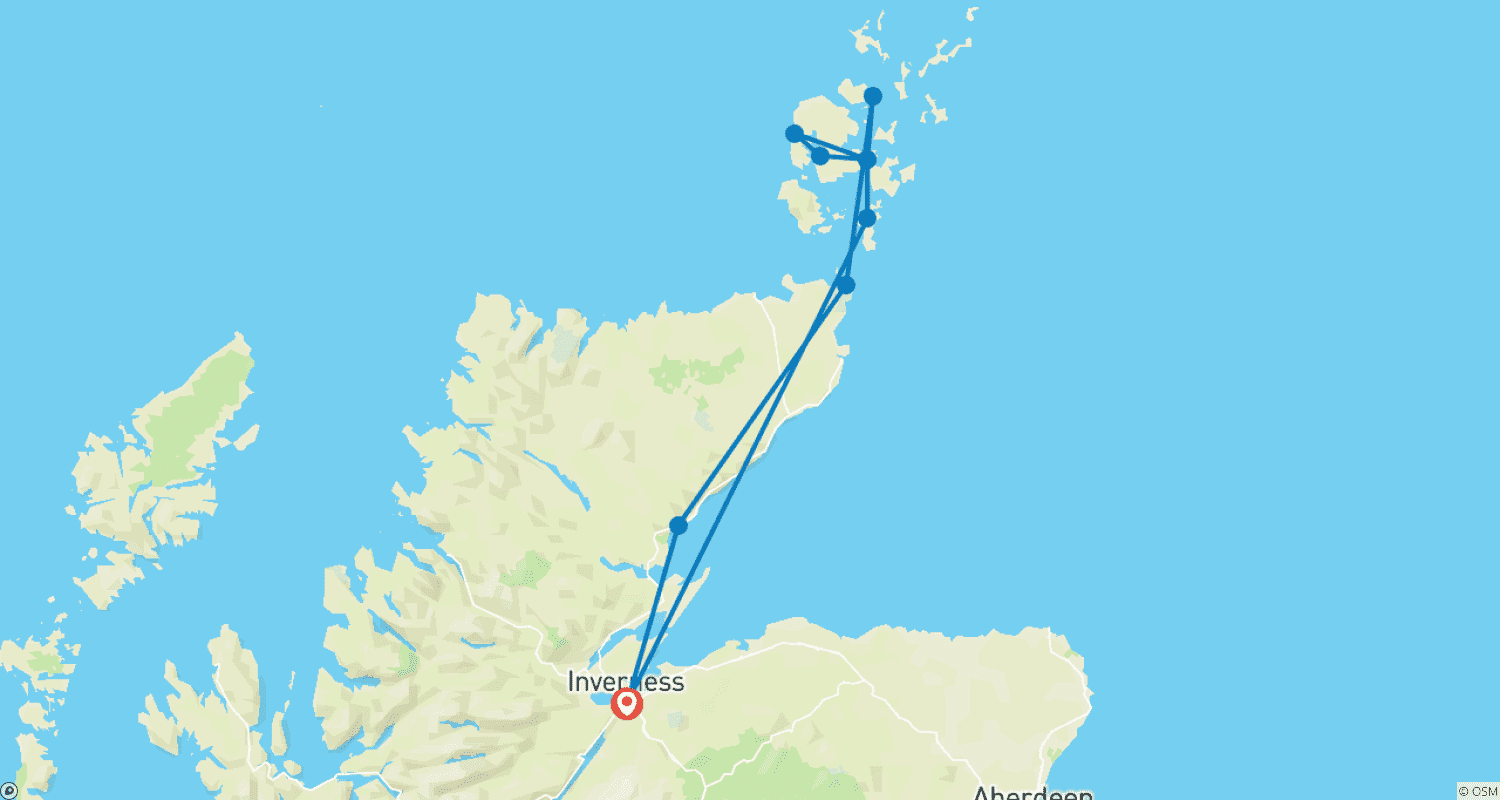 خريطة مسار Discover Orkney Small-Group Tour – 3 Days