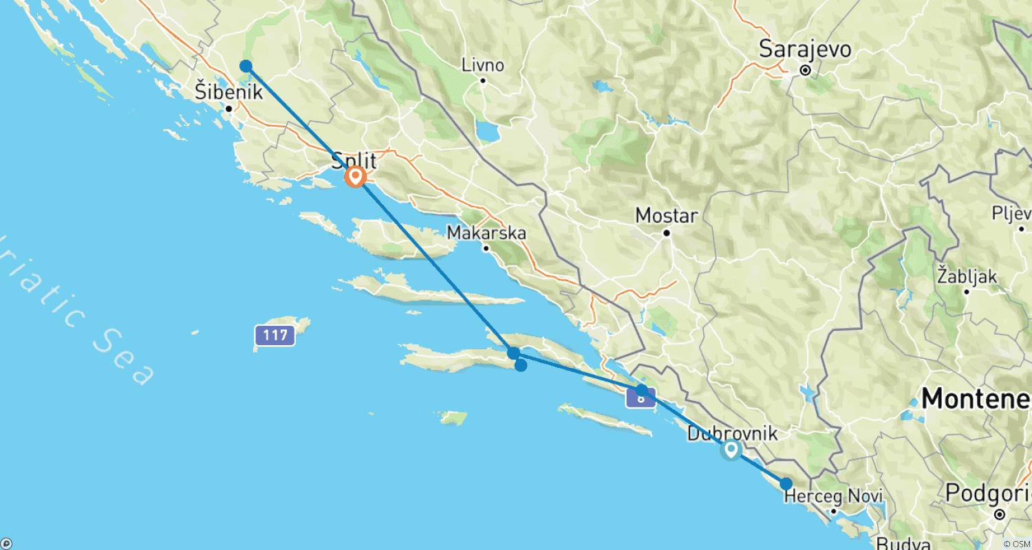 Mapa trasy: Solo-ish Chorwacja