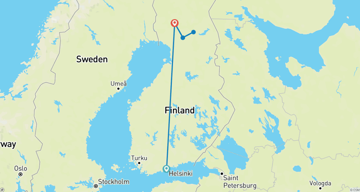 Mapa do percurso de Lapland: A Family Winter Adventure